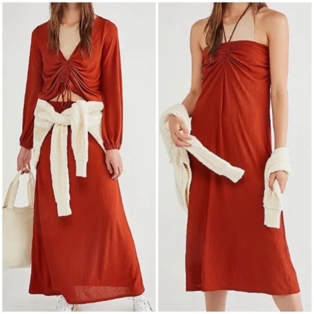 🌞 FREE PEOPLE Terracotta Rust Addison Convertible Travel Beach Set